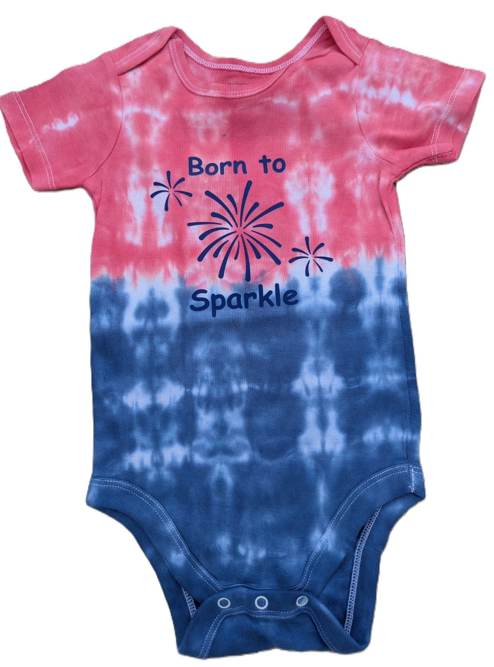 Born to Sparkle: Red, White and Blue -Tie Dye Onesies