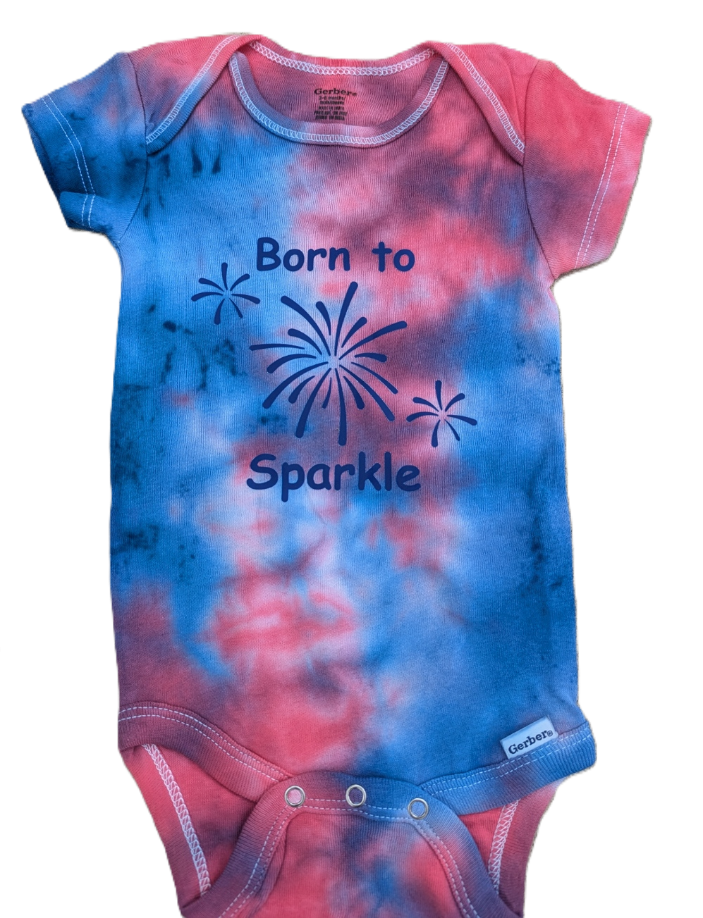 Born to Sparkle: Red, White and Blue -Tie Dye Onesies