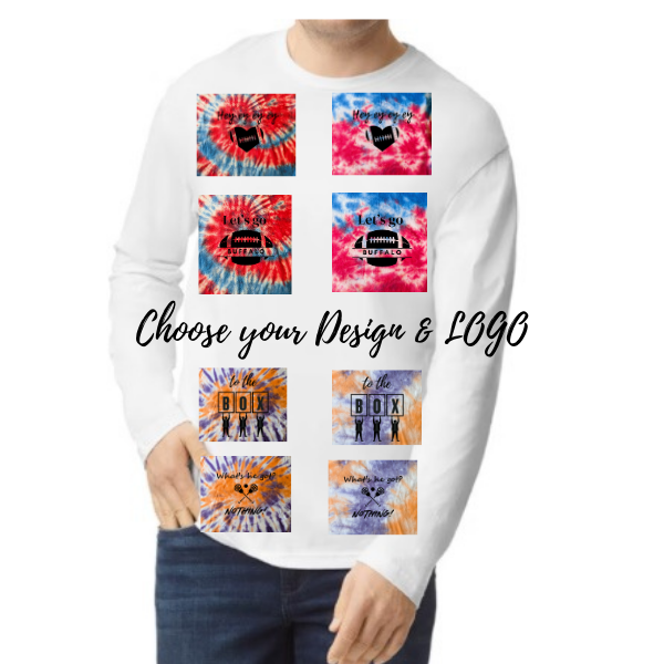 Unisex LONG SLEEVED Tee - Buffalo Fan Tie Dye - WITH LOGO - Tumble into Love