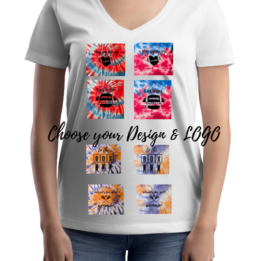 Women's V-Neck Tee -  Buffalo Fan - WITH LOGO - Tumble into Love