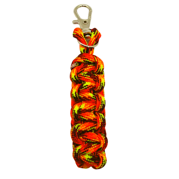 Zipper Pull - Fireball, which is orange, yellow and black